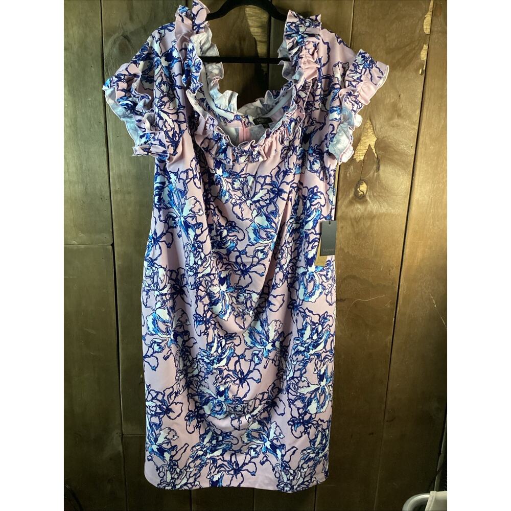 Marée Maree Off The Shoulder Ruffle Sheath Dress Lavender Size 4XL